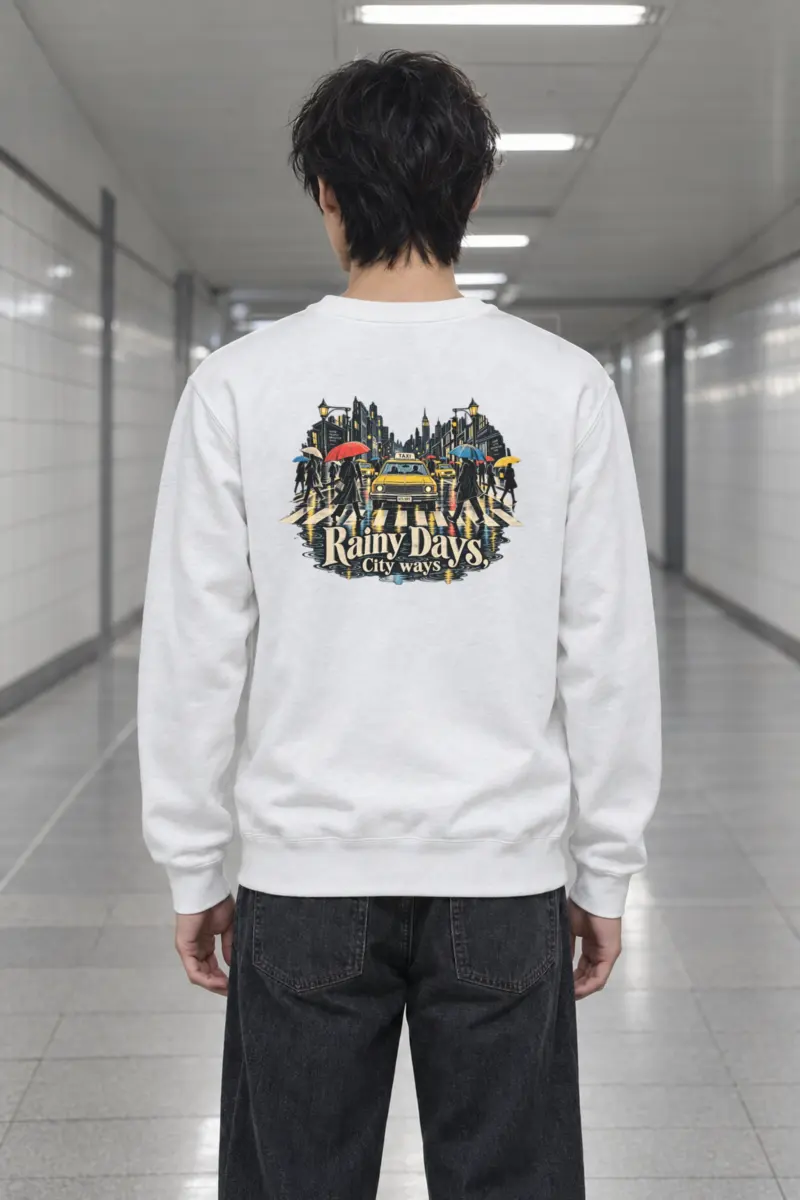 "Rainy Days Taxi" Heavy Blend Unisex Crewneck Sweatshirt