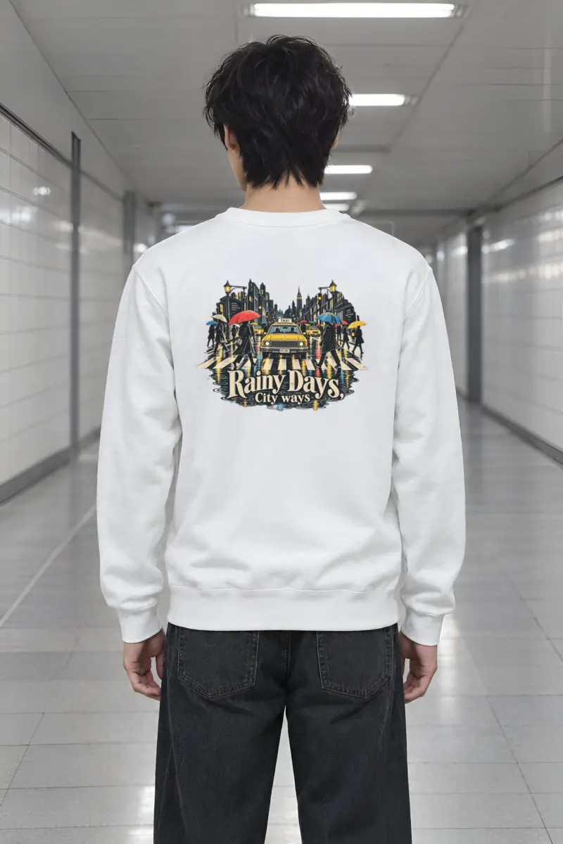 "Rainy Days Taxi" Heavy Blend Unisex Crewneck Sweatshirt