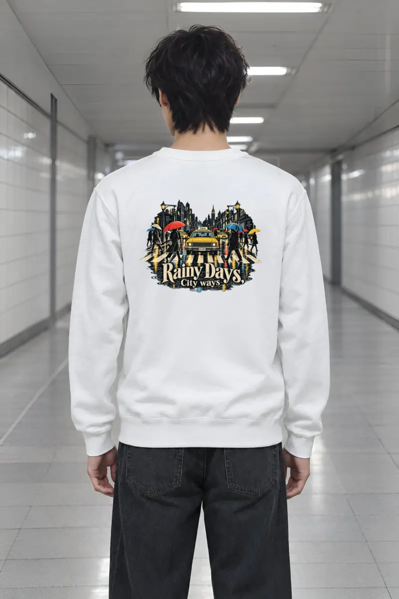 "Rainy Days Taxi" Heavy Blend Unisex Crewneck Sweatshirt