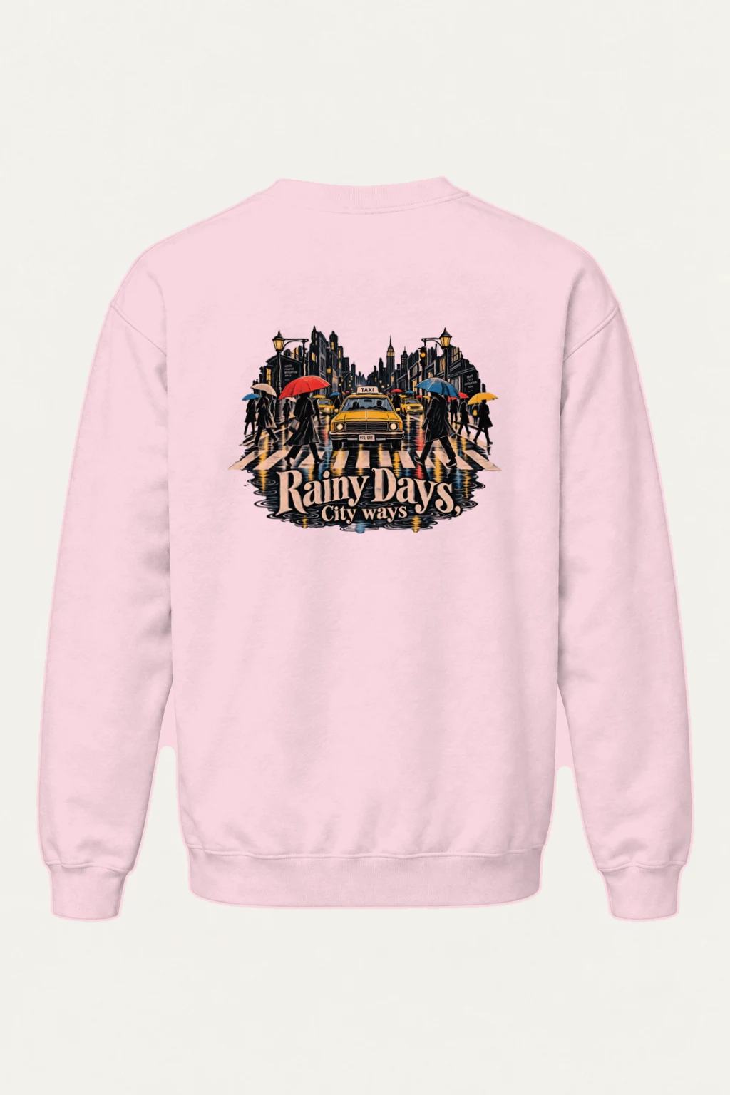 "Rainy Days Taxi" Heavy Blend Unisex Crewneck Sweatshirt | Gildan 18000