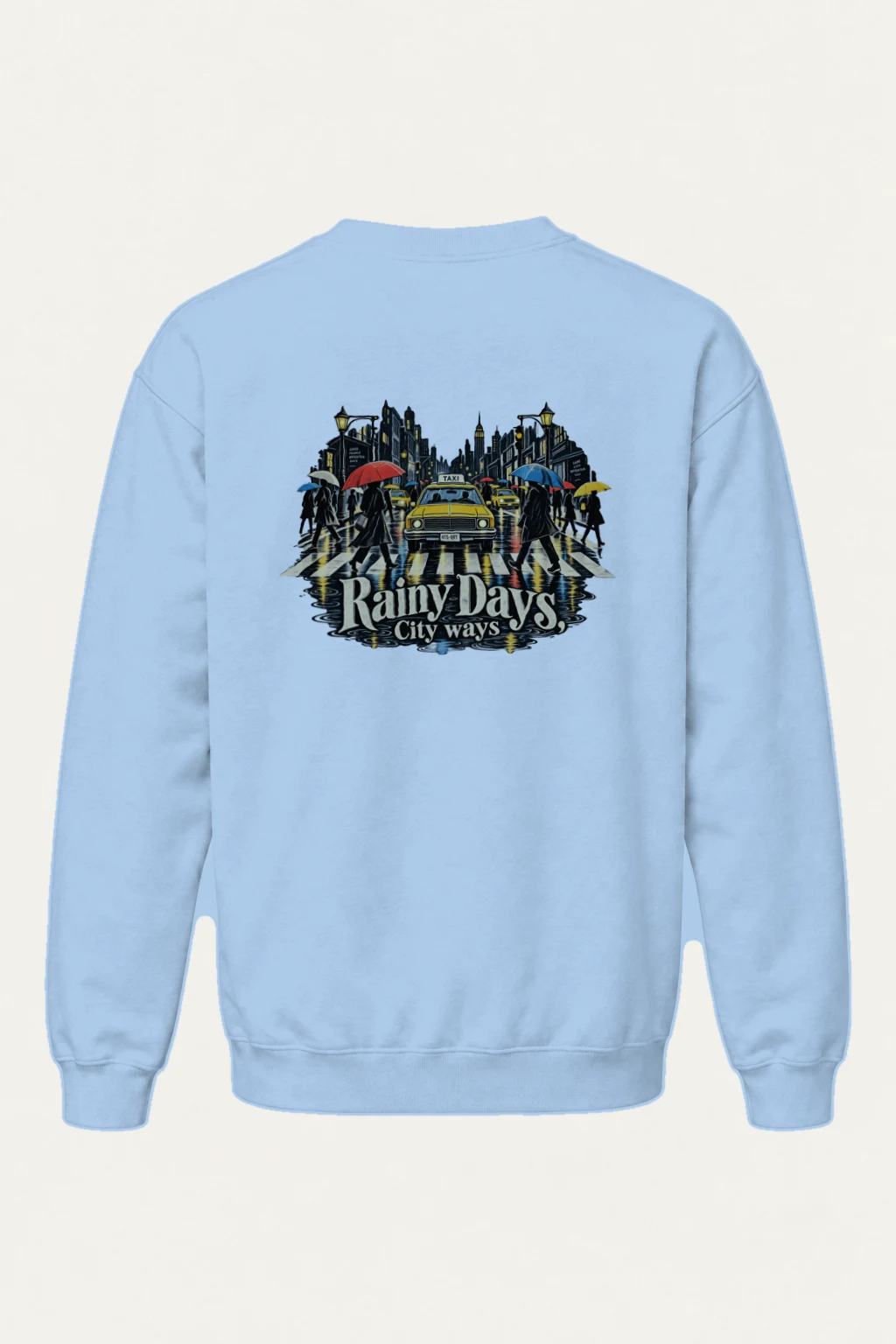 "Rainy Days Taxi" Heavy Blend Unisex Crewneck Sweatshirt | Gildan 18000