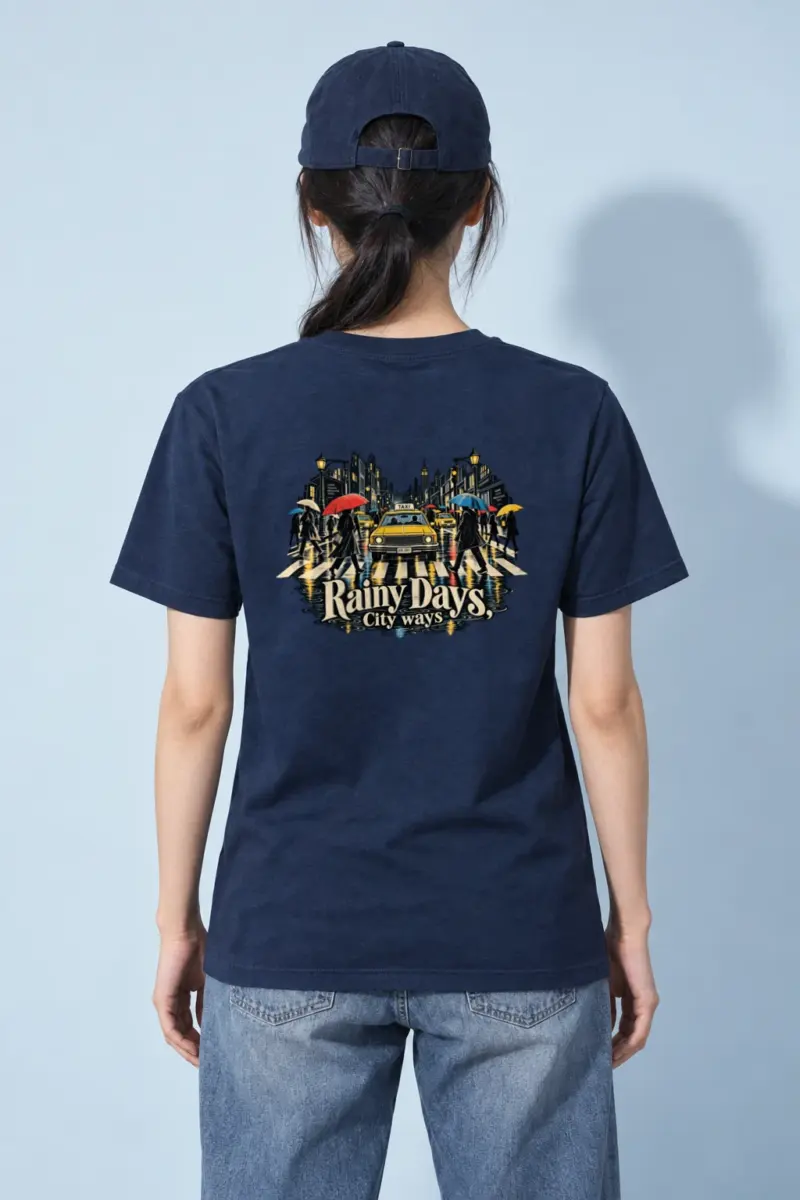"Rainy Days Taxi" Heavyweight Unisex Crewneck T-shirt