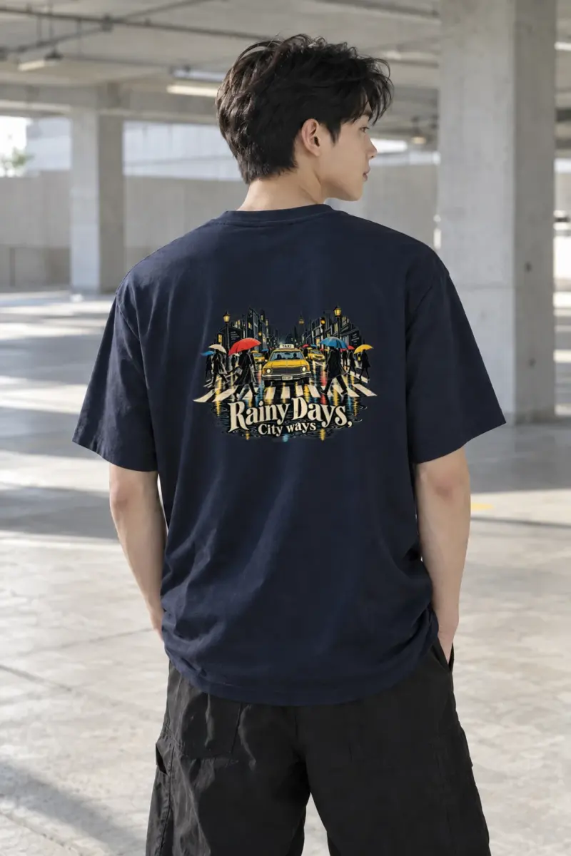 "Rainy Days Taxi" Heavyweight Unisex Crewneck T-shirt | Gildan 5000