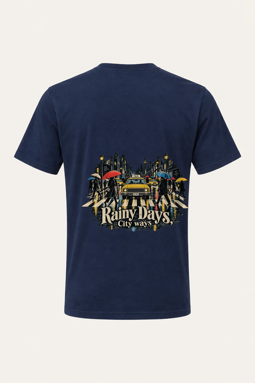 "Rainy Days Taxi" Heavyweight Unisex Crewneck T-shirt | Gildan 5000