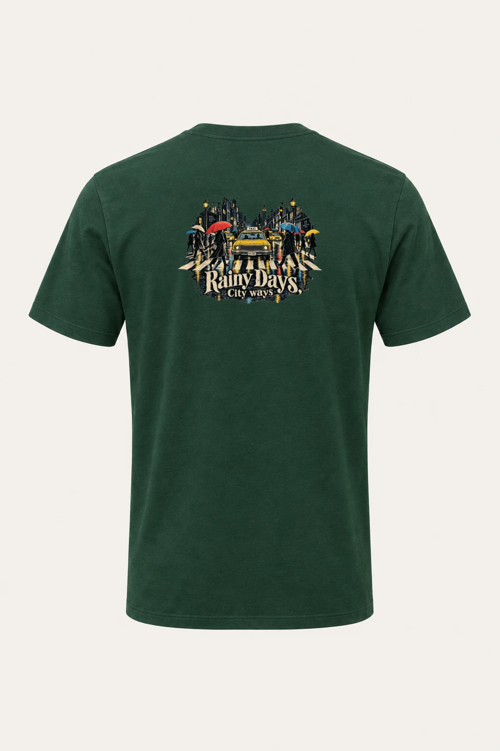 "Rainy Days Taxi" Heavyweight Unisex Crewneck T-shirt | Gildan 5000