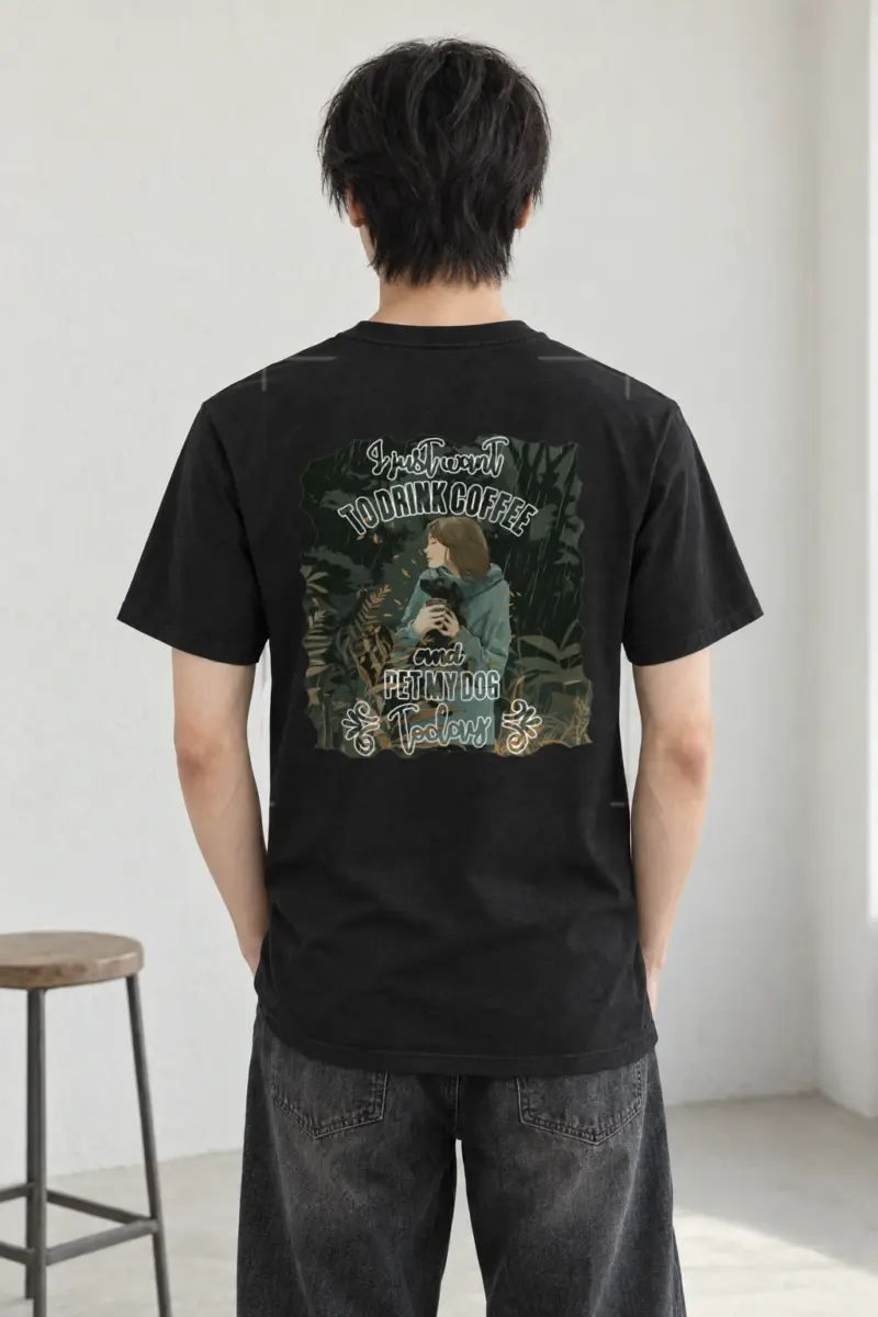 "Rainy Woodland Companion" Heavyweight Unisex Crewneck T-shirt