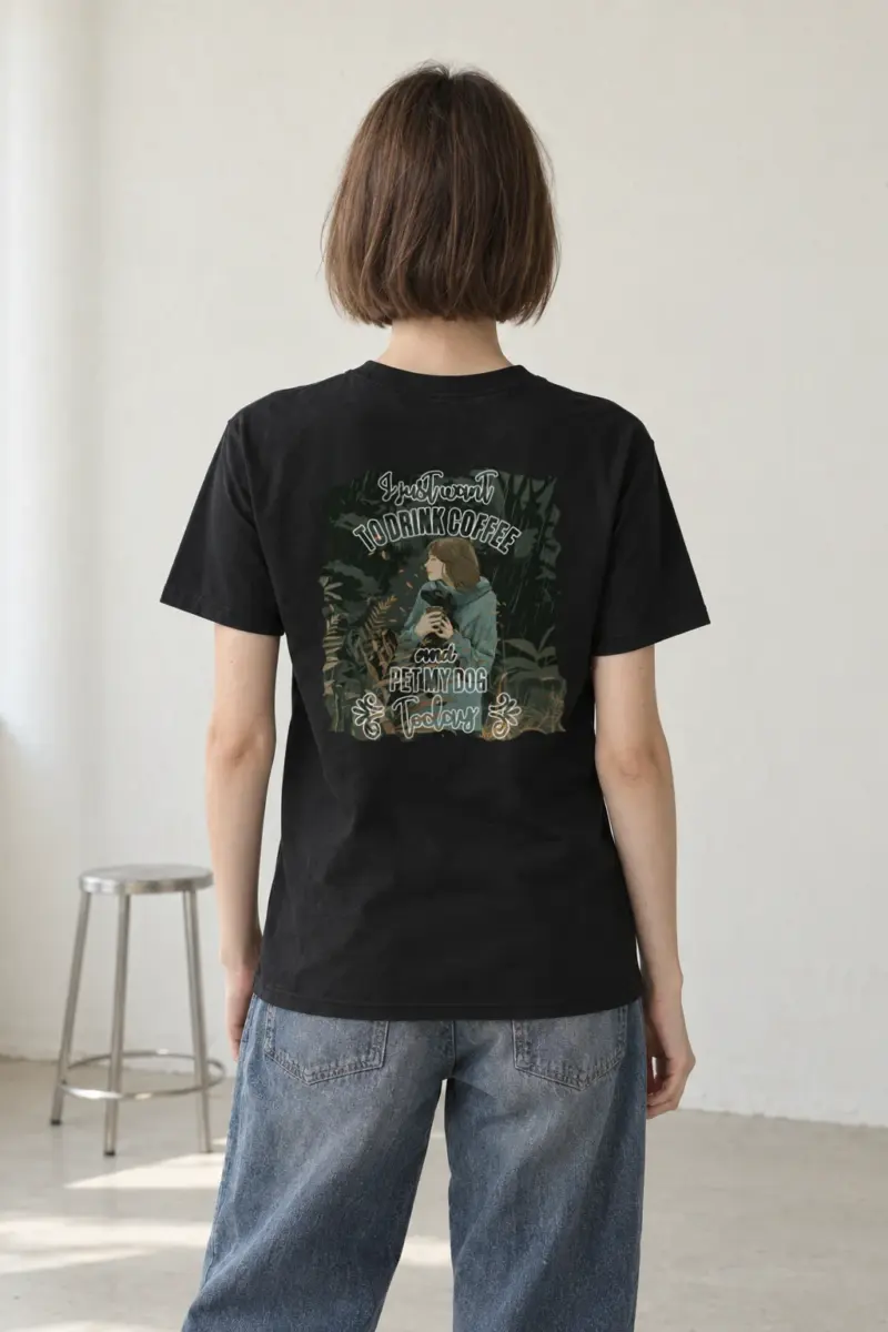 "Rainy Woodland Companion" Heavyweight Unisex Crewneck T-shirt