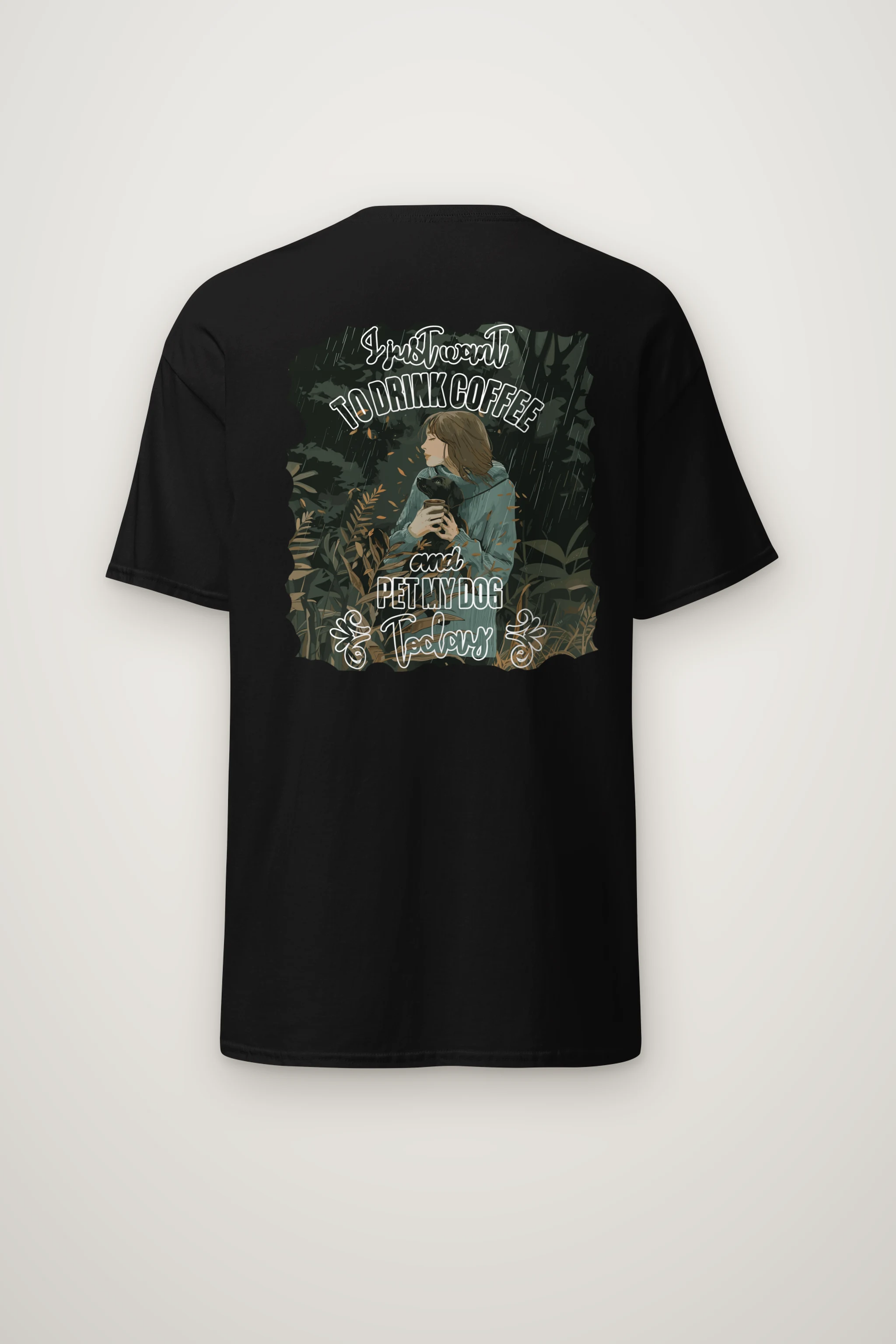 "Rainy Woodland Companion" Heavyweight Unisex Crewneck T-shirt
