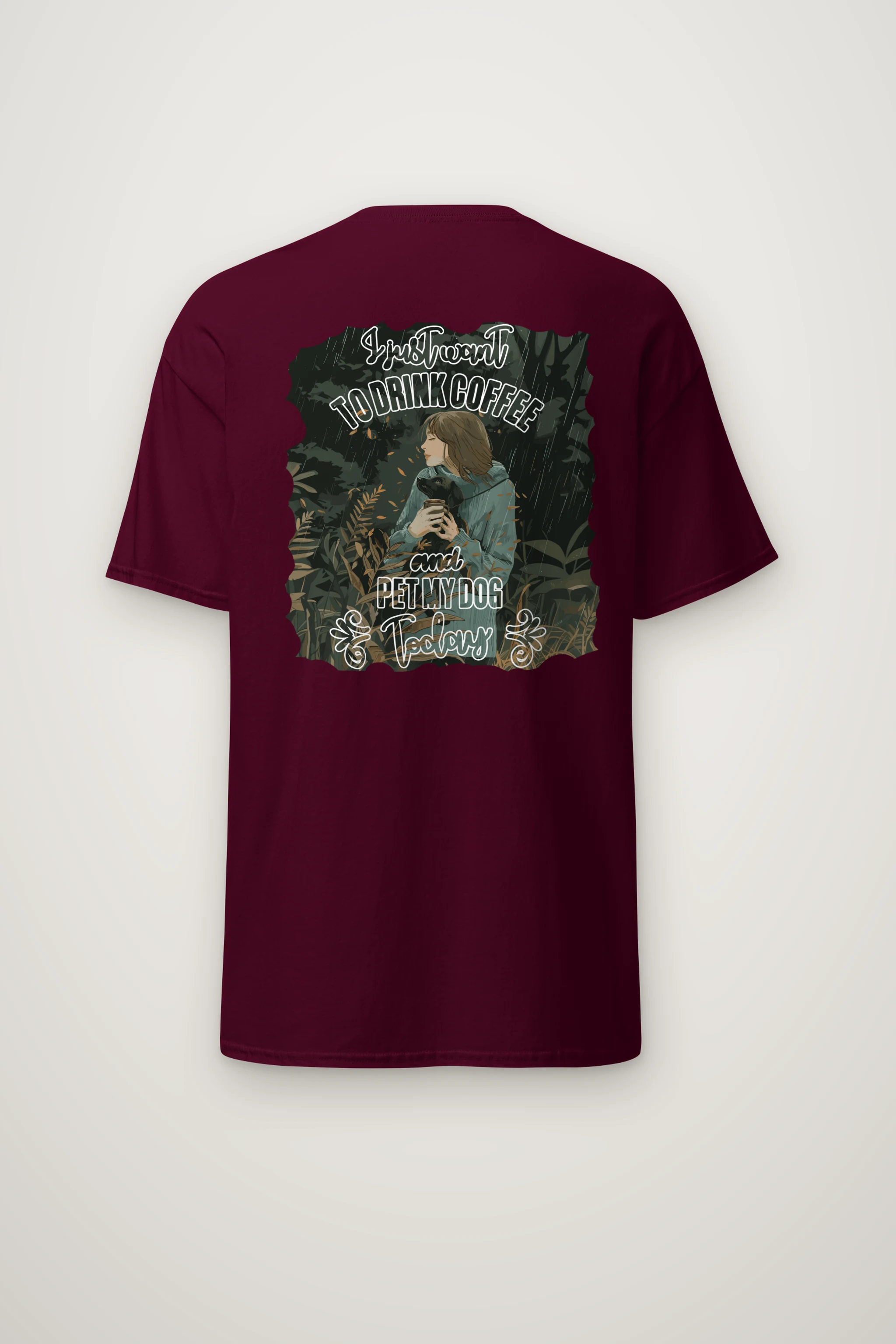 "Rainy Woodland Companion" Heavyweight Unisex Crewneck T-shirt