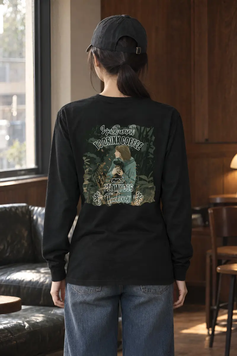 "Rainy Woodland Companion" Unisex Longsleeve T-shirt