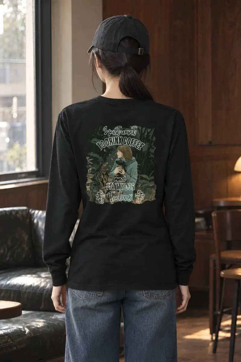 "Rainy Woodland Companion" Unisex Longsleeve T-shirt