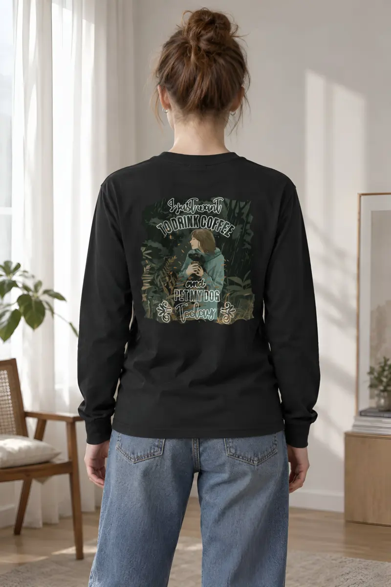"Rainy Woodland Companion" Unisex Longsleeve T-shirt