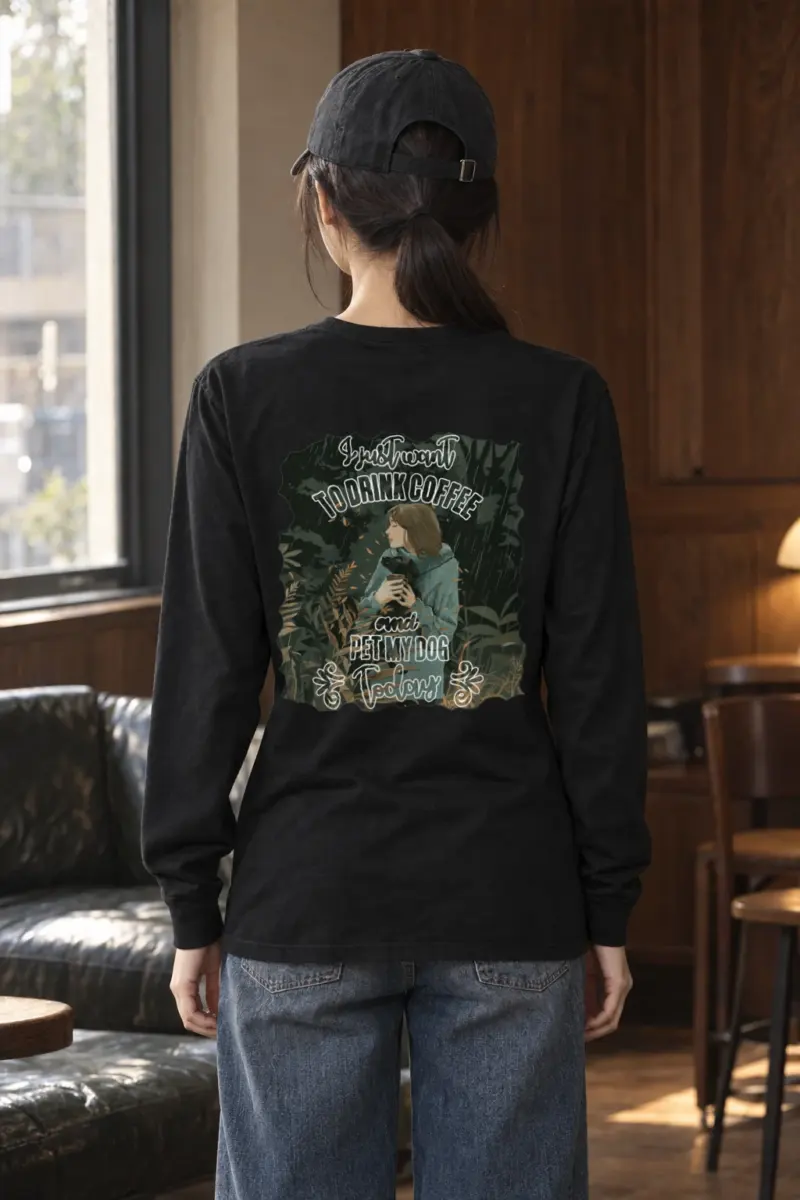 "Rainy Woodland Companion" Unisex Longsleeve T-shirt