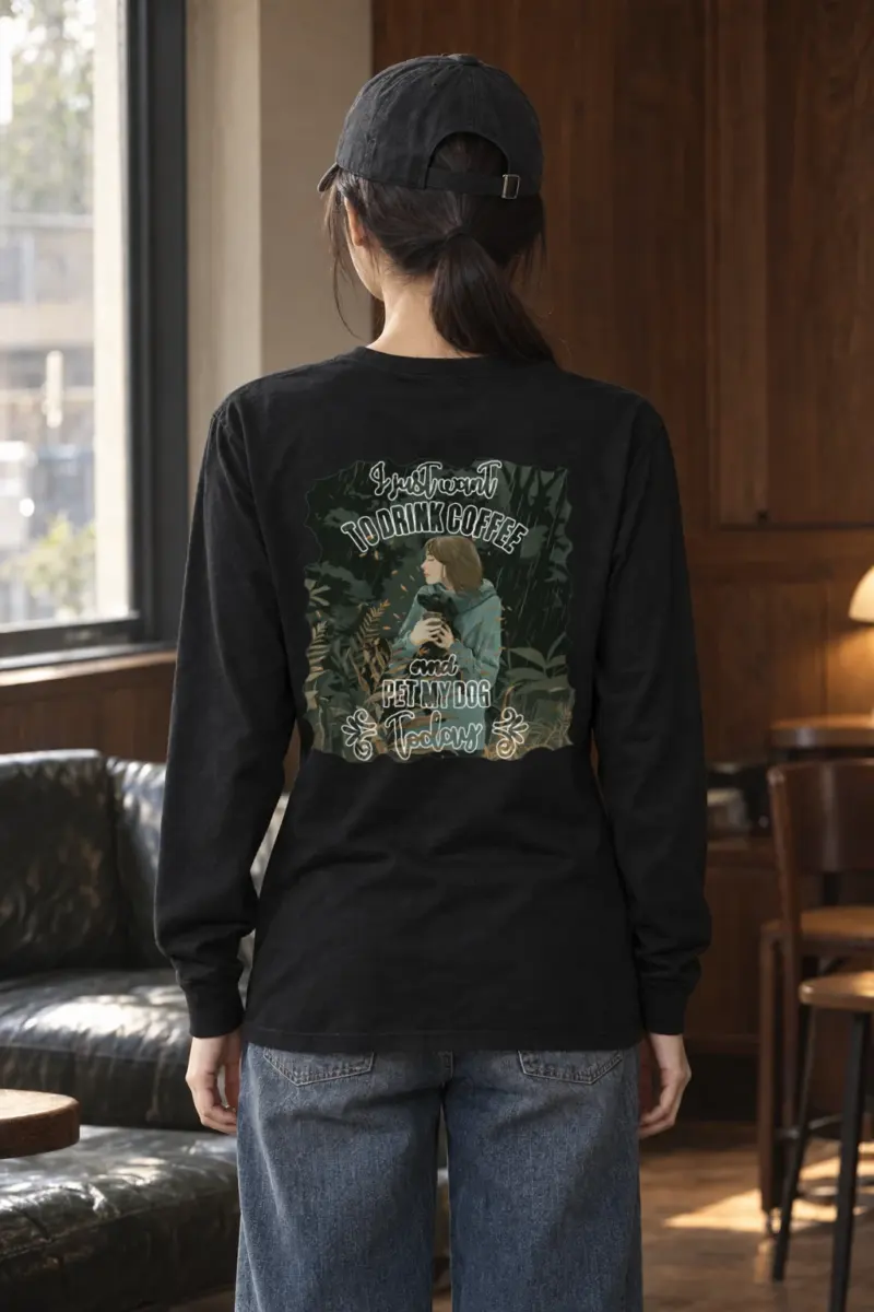 "Rainy Woodland Companion" Unisex Longsleeve T-shirt