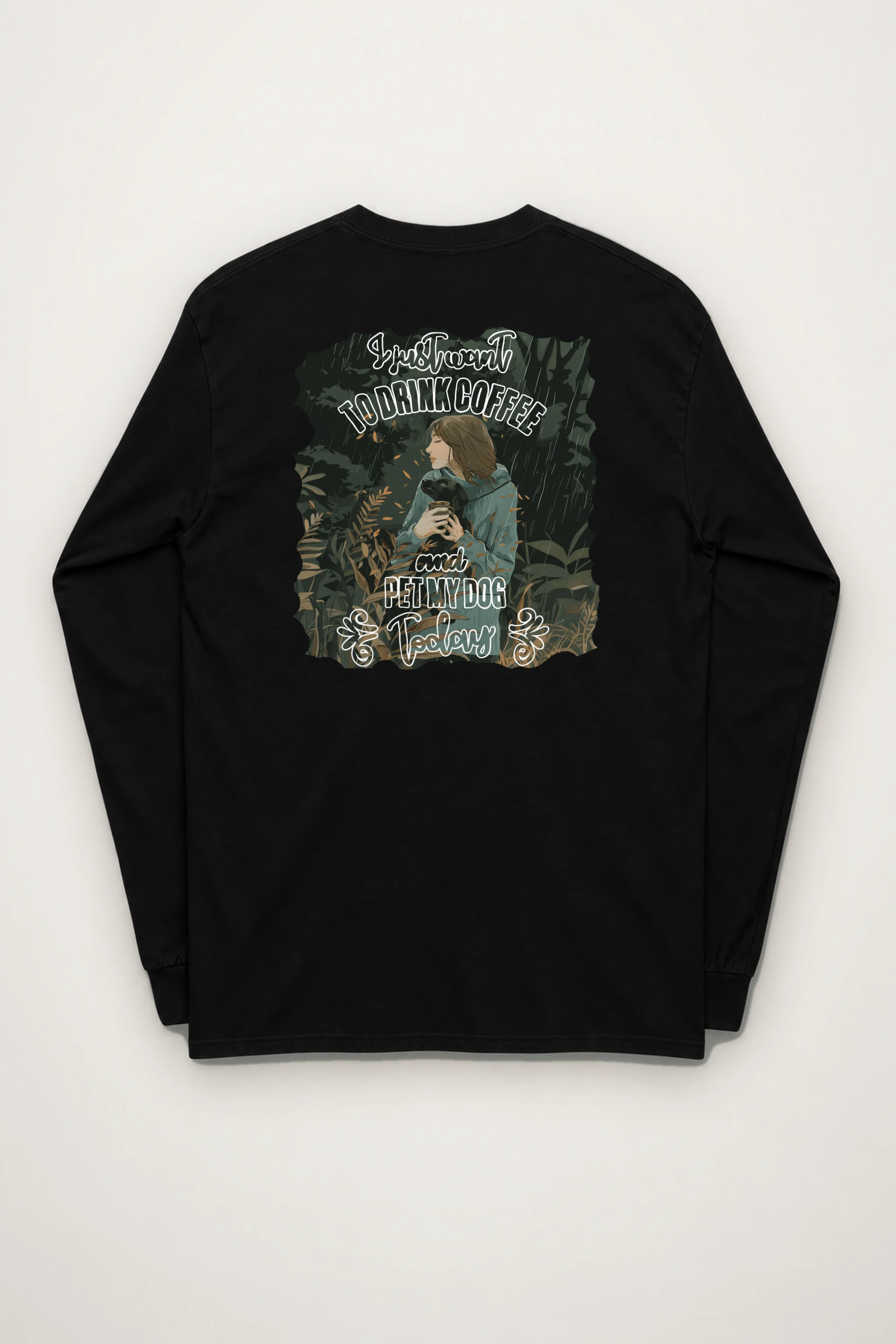 "Rainy Woodland Companion" Unisex Longsleeve T-shirt