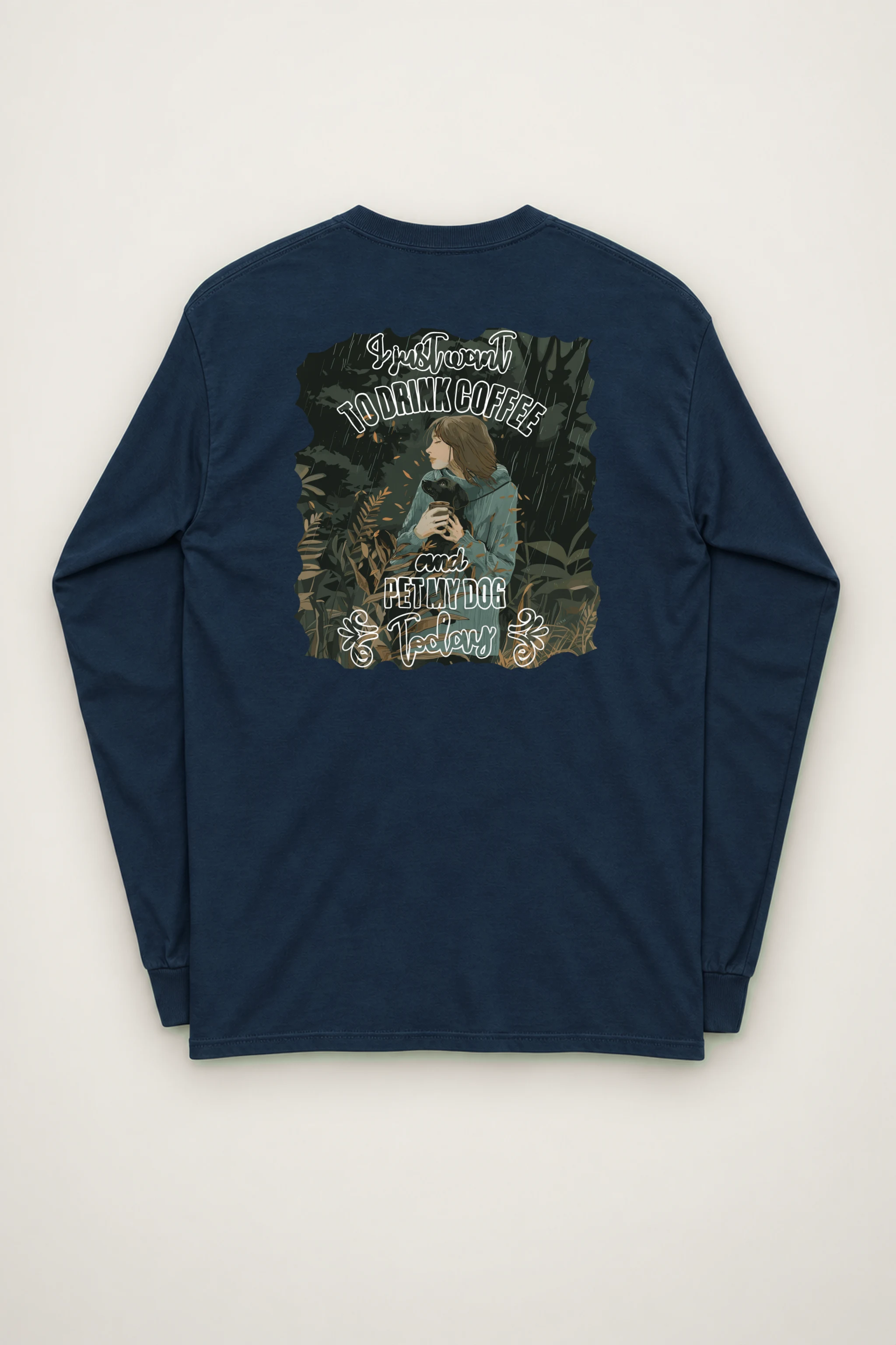 "Rainy Woodland Companion" Unisex Longsleeve T-shirt