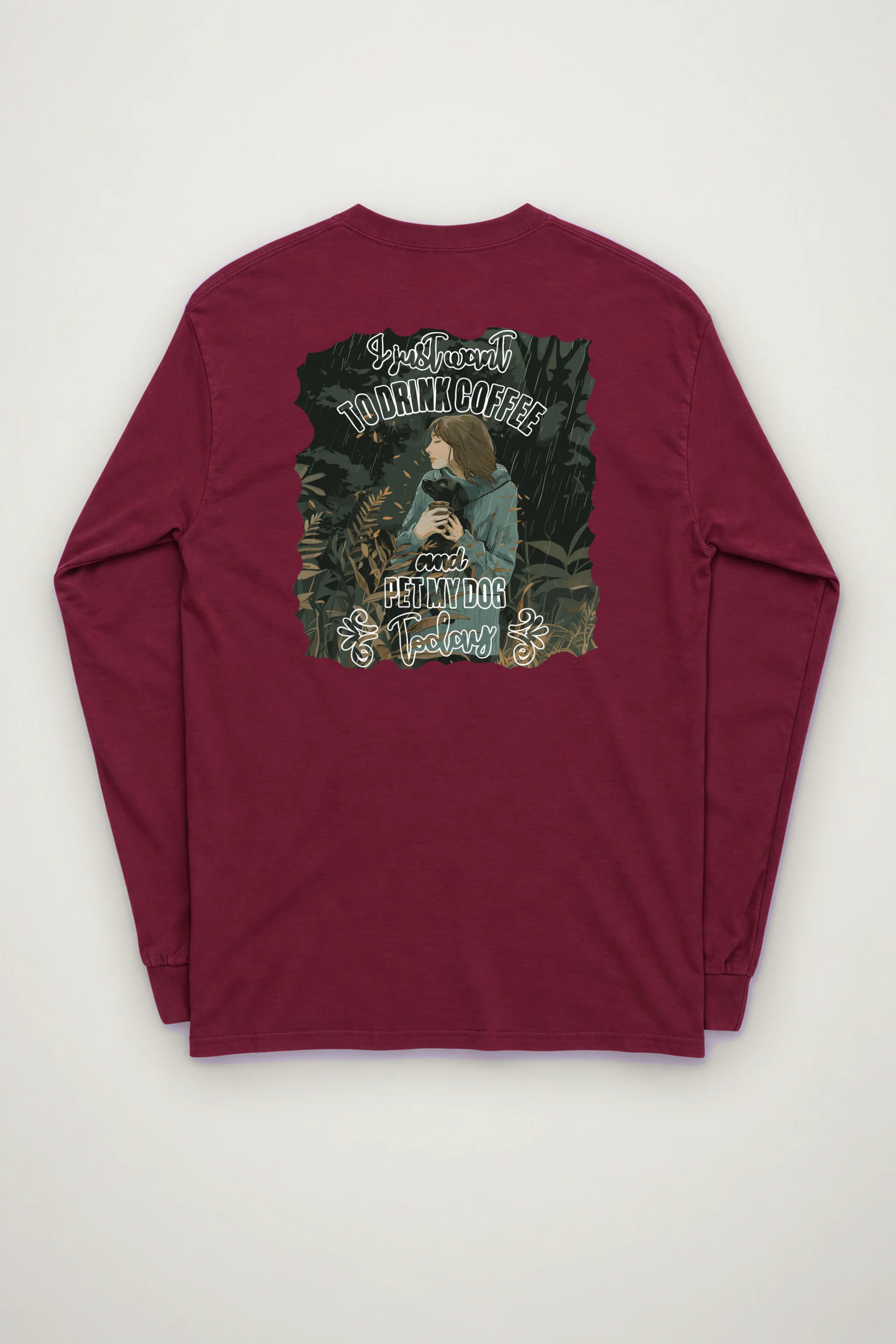 "Rainy Woodland Companion" Unisex Longsleeve T-shirt