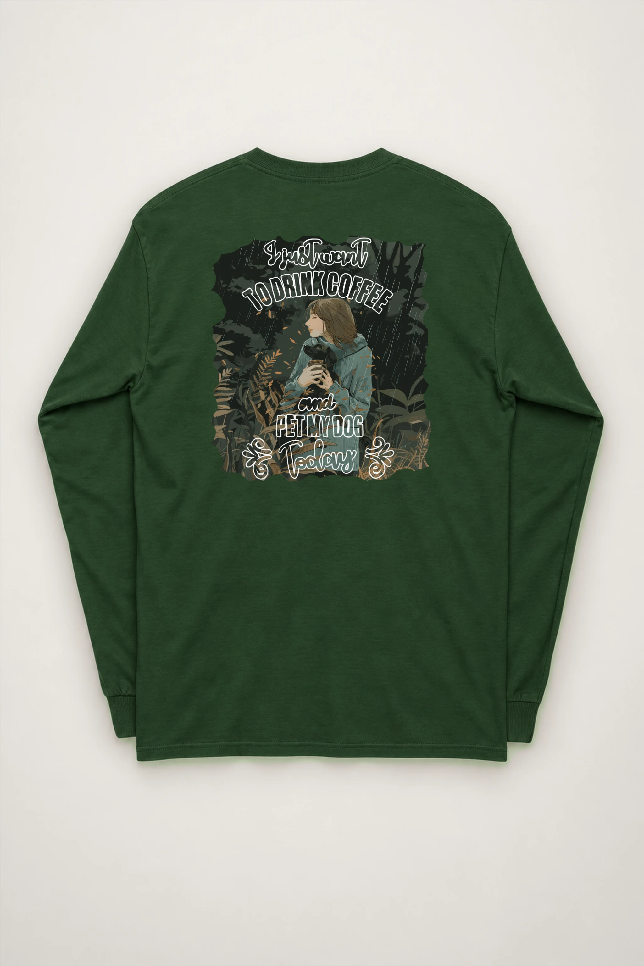 "Rainy Woodland Companion" Unisex Longsleeve T-shirt