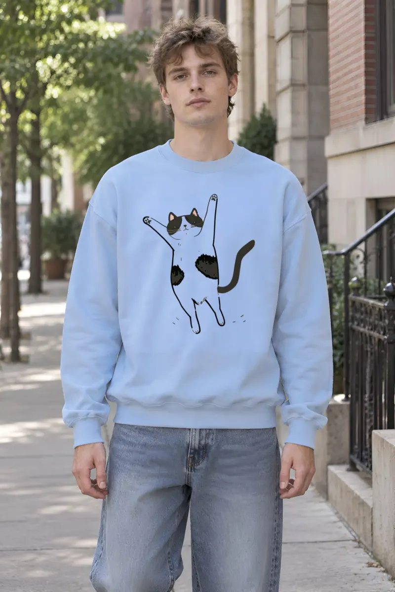 "Raised Paws Cat" Heavy Blend Unisex Crewneck Sweatshirt