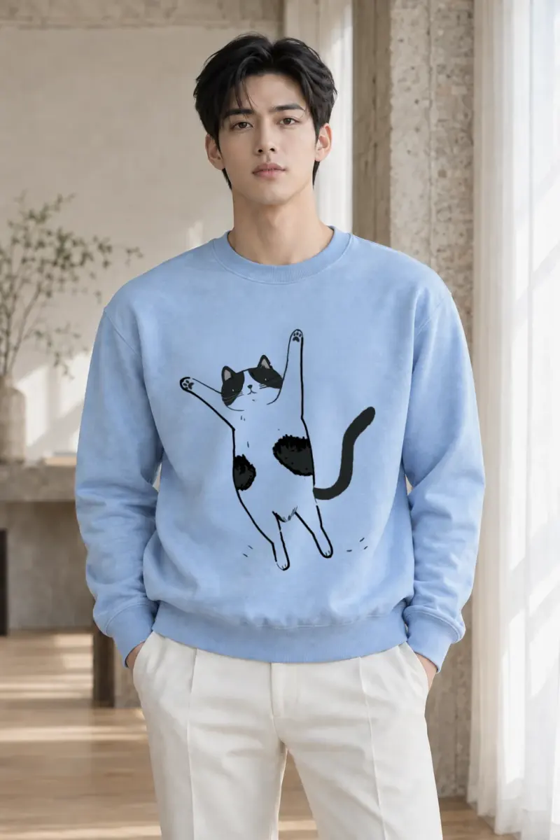 "Raised Paws Cat" Heavy Blend Unisex Crewneck Sweatshirt | Gildan 18000