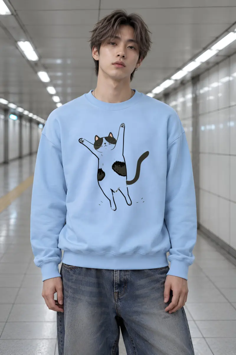 "Raised Paws Cat" Heavy Blend Unisex Crewneck Sweatshirt