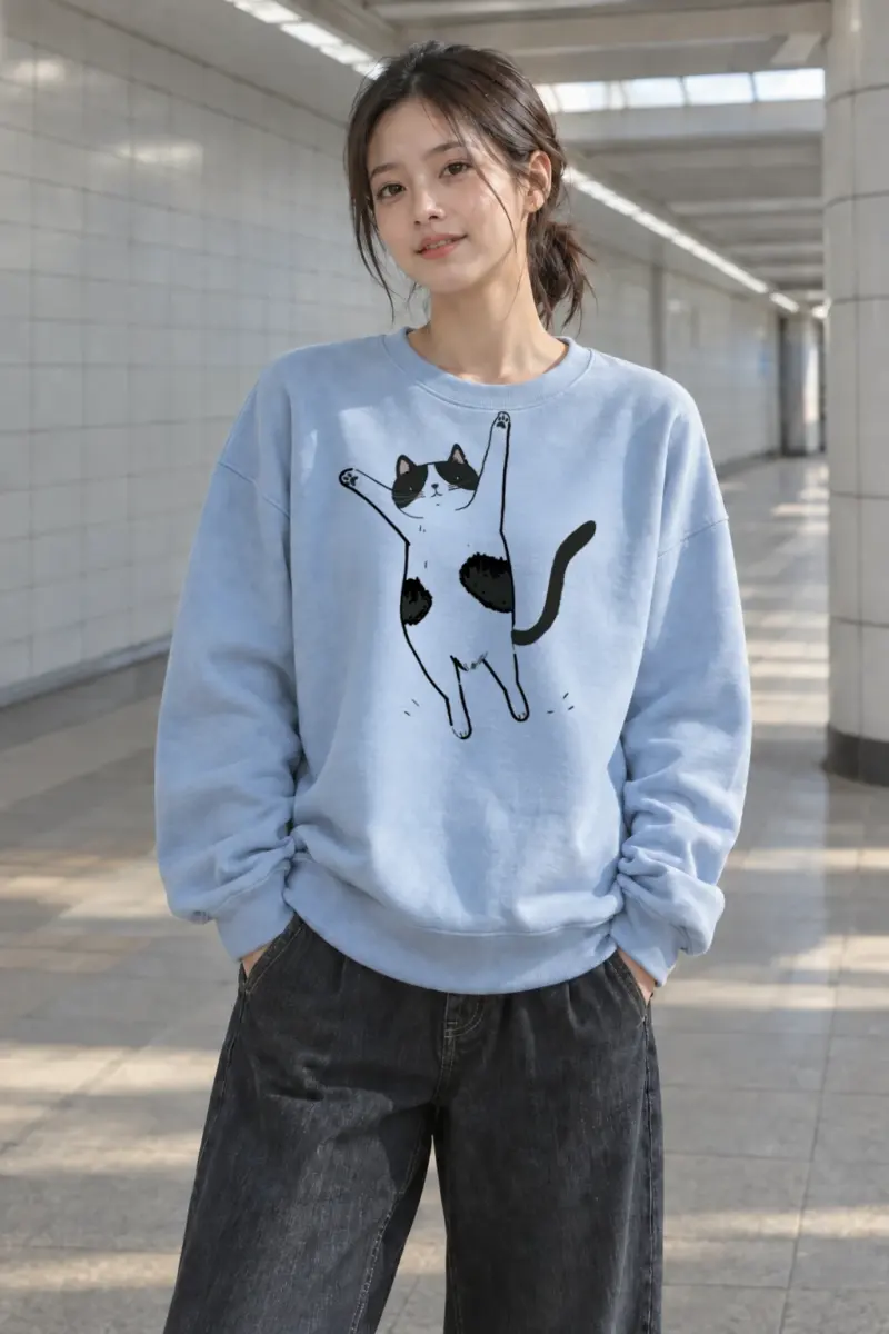 "Raised Paws Cat" Heavy Blend Unisex Crewneck Sweatshirt | Gildan 18000