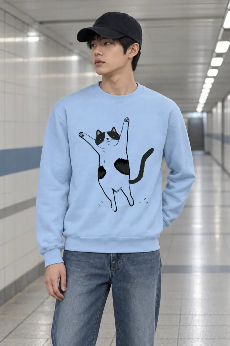 "Raised Paws Cat" Heavy Blend Unisex Crewneck Sweatshirt