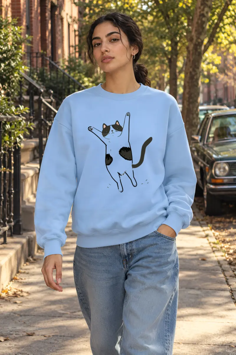 "Raised Paws Cat" Heavy Blend Unisex Crewneck Sweatshirt