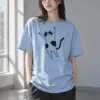 "Raised Paws Cat" Heavyweight Unisex Crewneck T-shirt | Gildan 5000