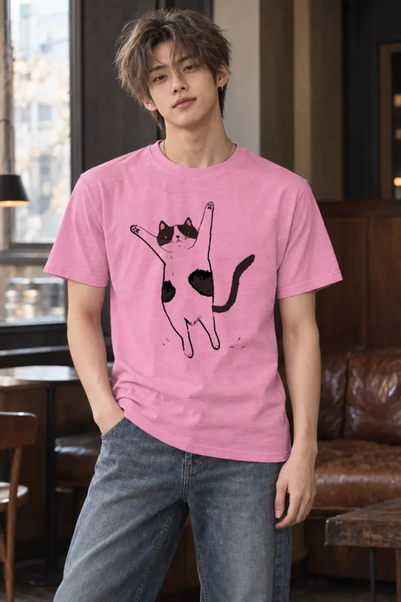 "Raised Paws Cat" Heavyweight Unisex Crewneck T-shirt