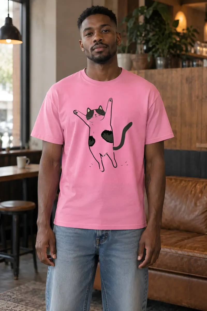"Raised Paws Cat" Heavyweight Unisex Crewneck T-shirt