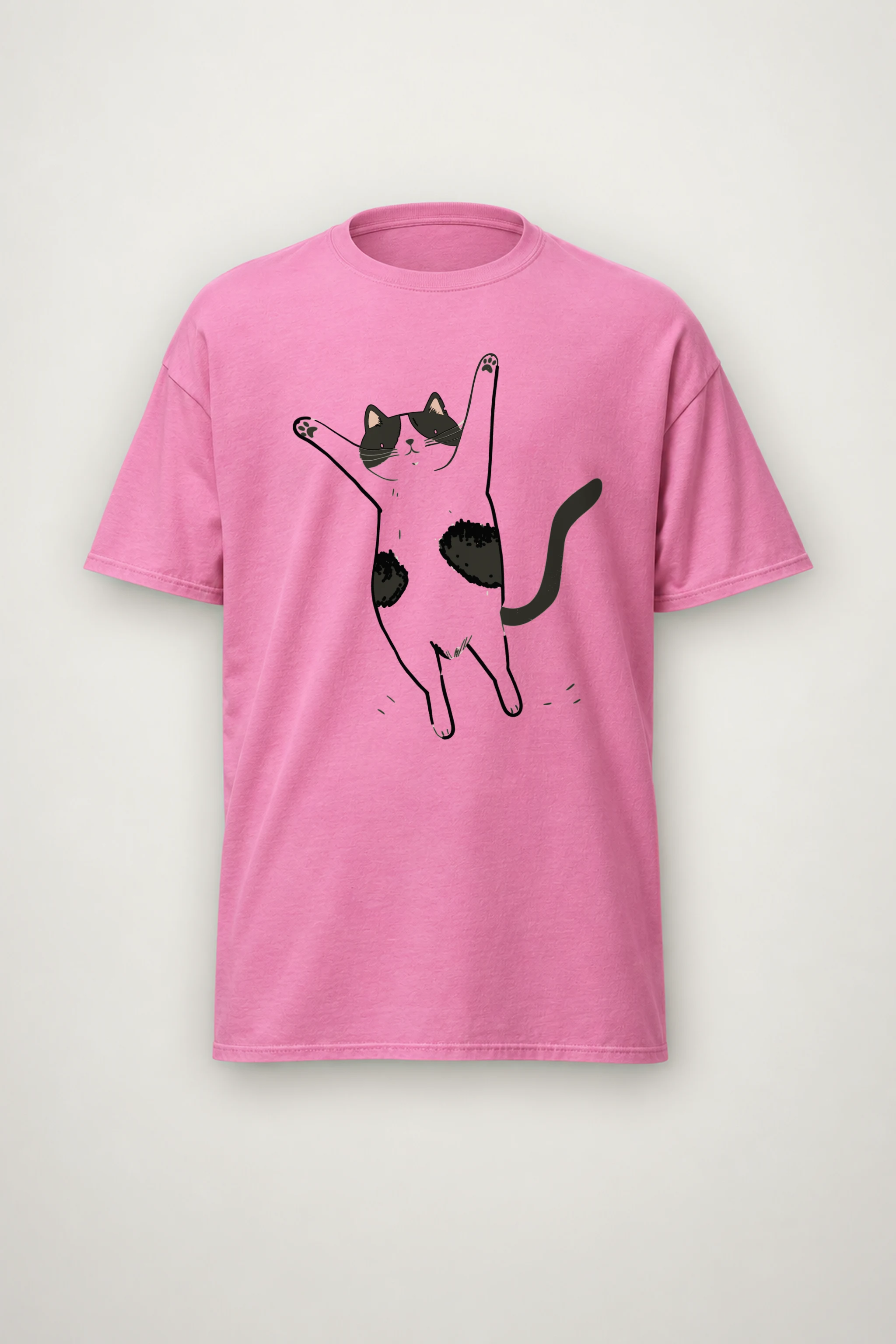 "Raised Paws Cat" Heavyweight Unisex Crewneck T-shirt