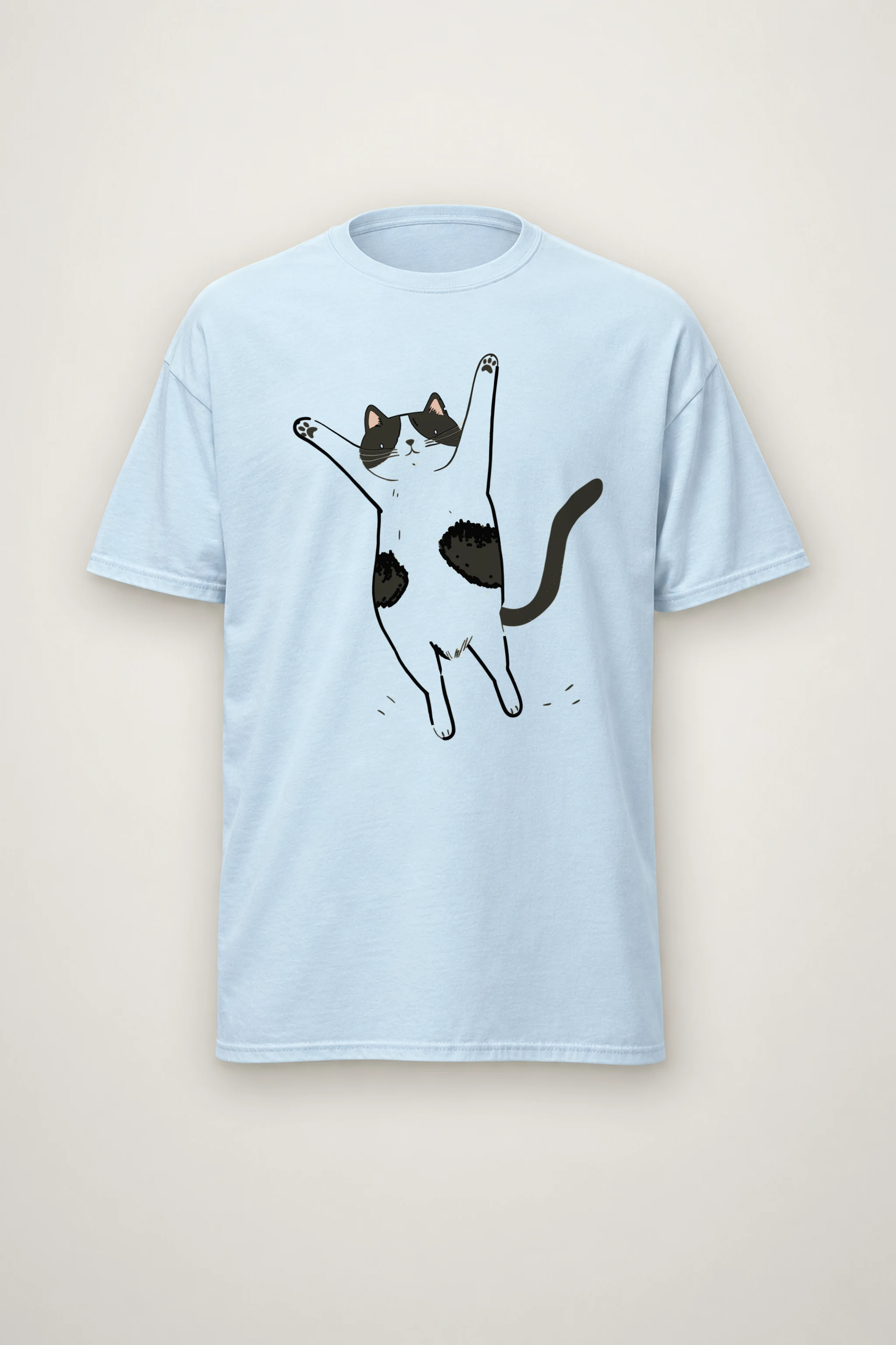 "Raised Paws Cat" Heavyweight Unisex Crewneck T-shirt