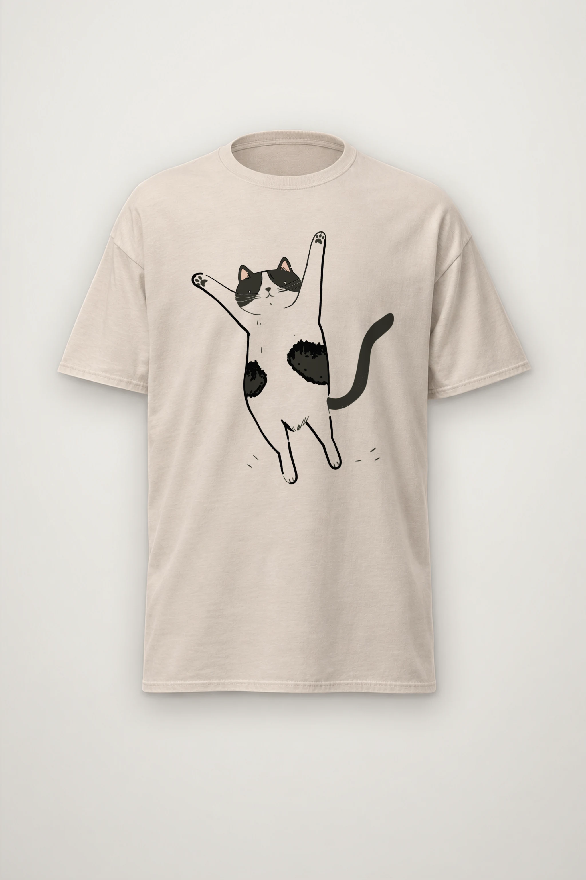 "Raised Paws Cat" Heavyweight Unisex Crewneck T-shirt