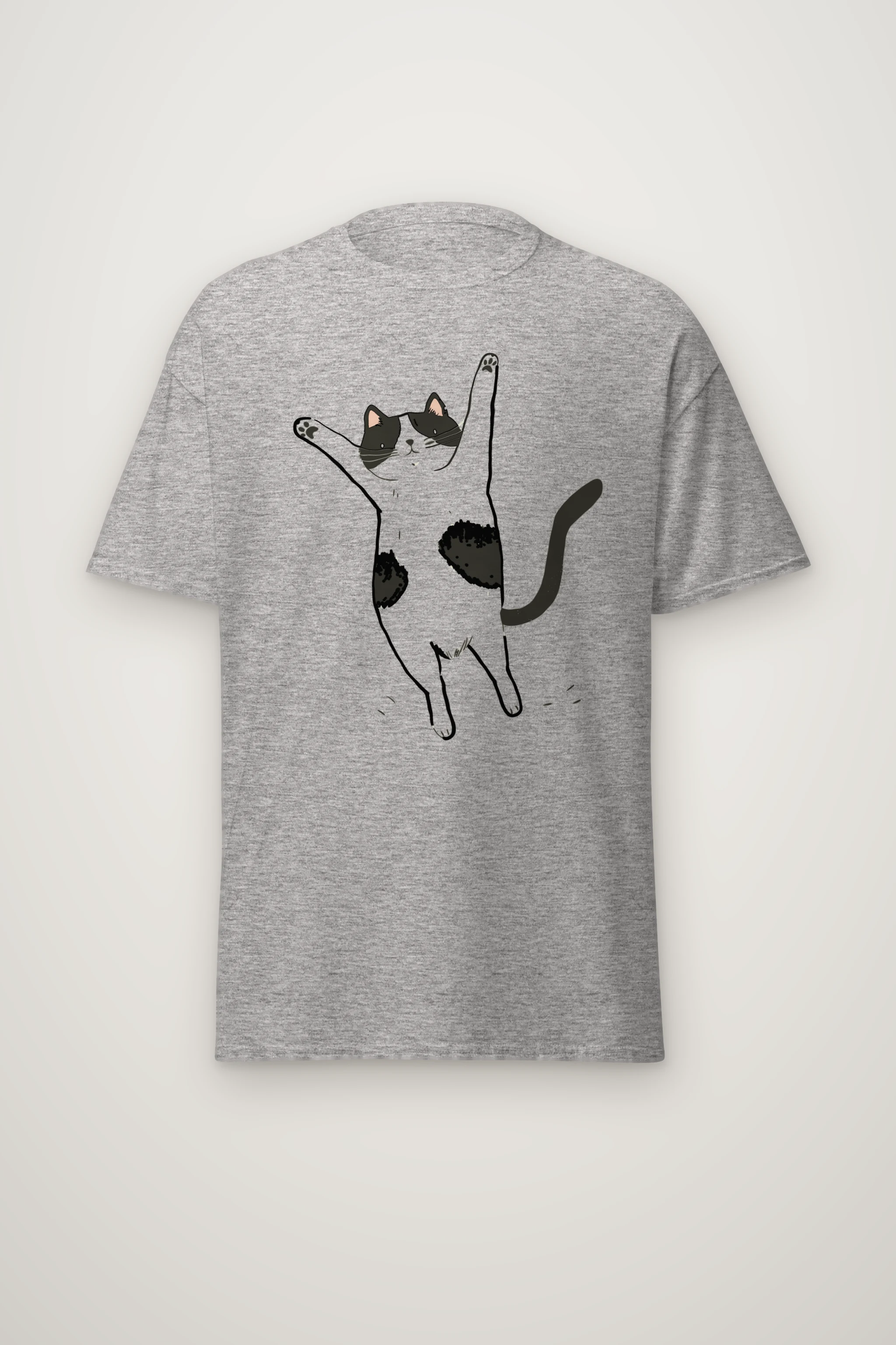 "Raised Paws Cat" Heavyweight Unisex Crewneck T-shirt