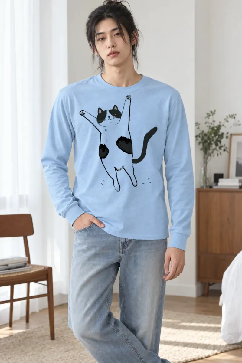 "Raised Paws Cat" Unisex Longsleeve T-shirt