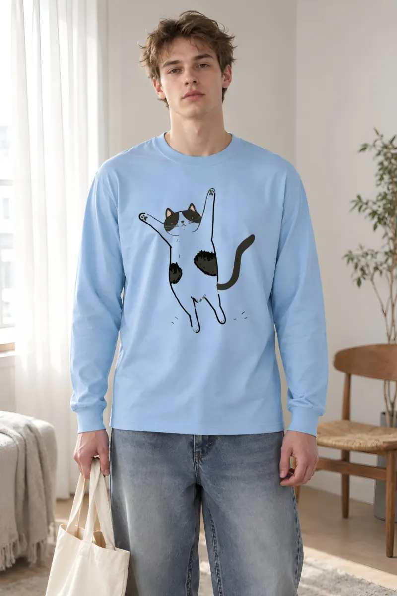 "Raised Paws Cat" Unisex Longsleeve T-shirt