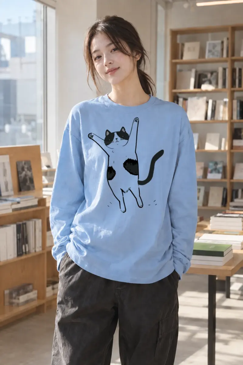 "Raised Paws Cat" Unisex Longsleeve T-shirt | Gildan 2400