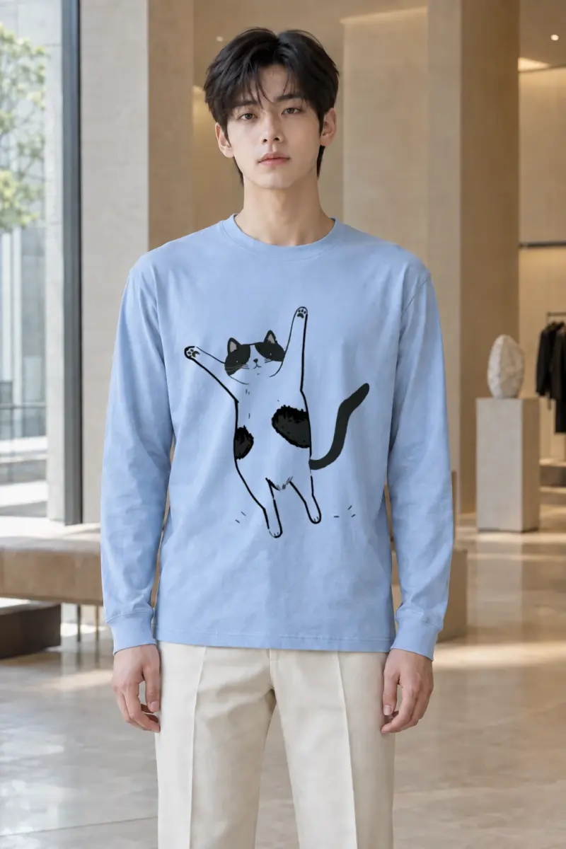 "Raised Paws Cat" Unisex Longsleeve T-shirt | Gildan 2400