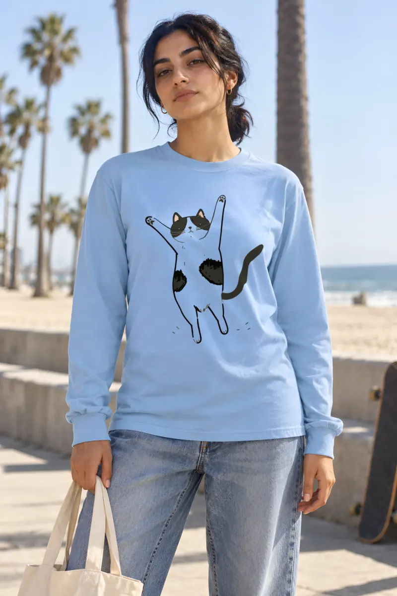 "Raised Paws Cat" Unisex Longsleeve T-shirt