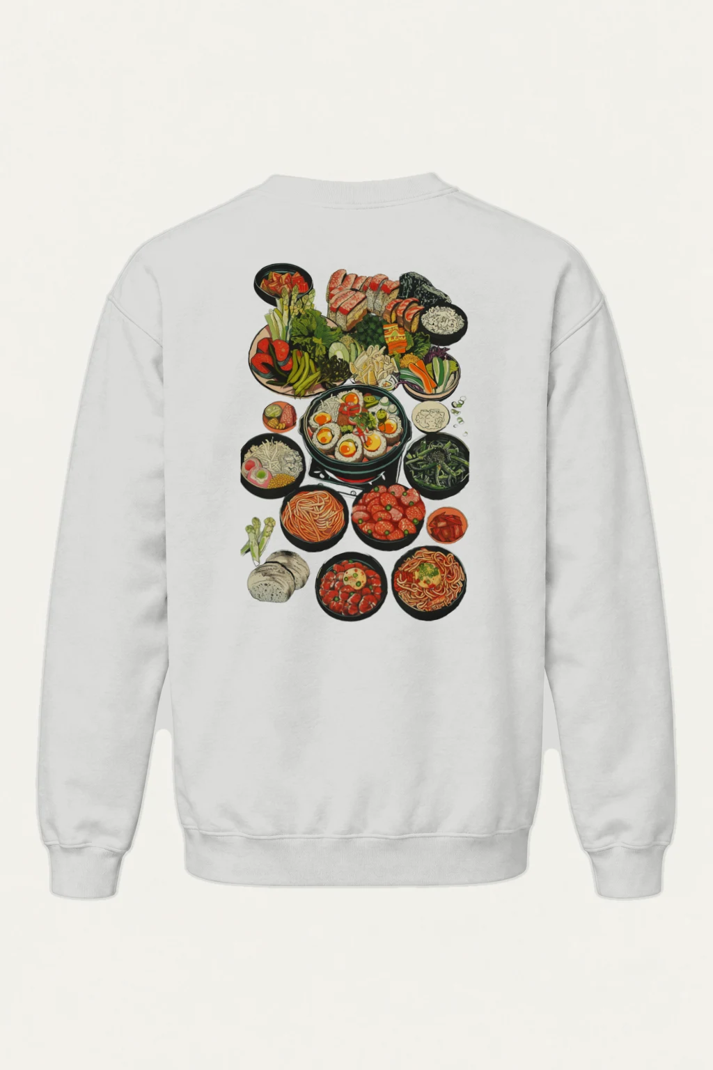 "Ramen Table Spread" Heavy Blend Unisex Crewneck Sweatshirt | Gildan 18000