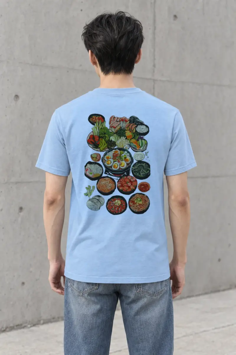 "Asian Food Spread" Heavyweight Unisex Crewneck T-shirt