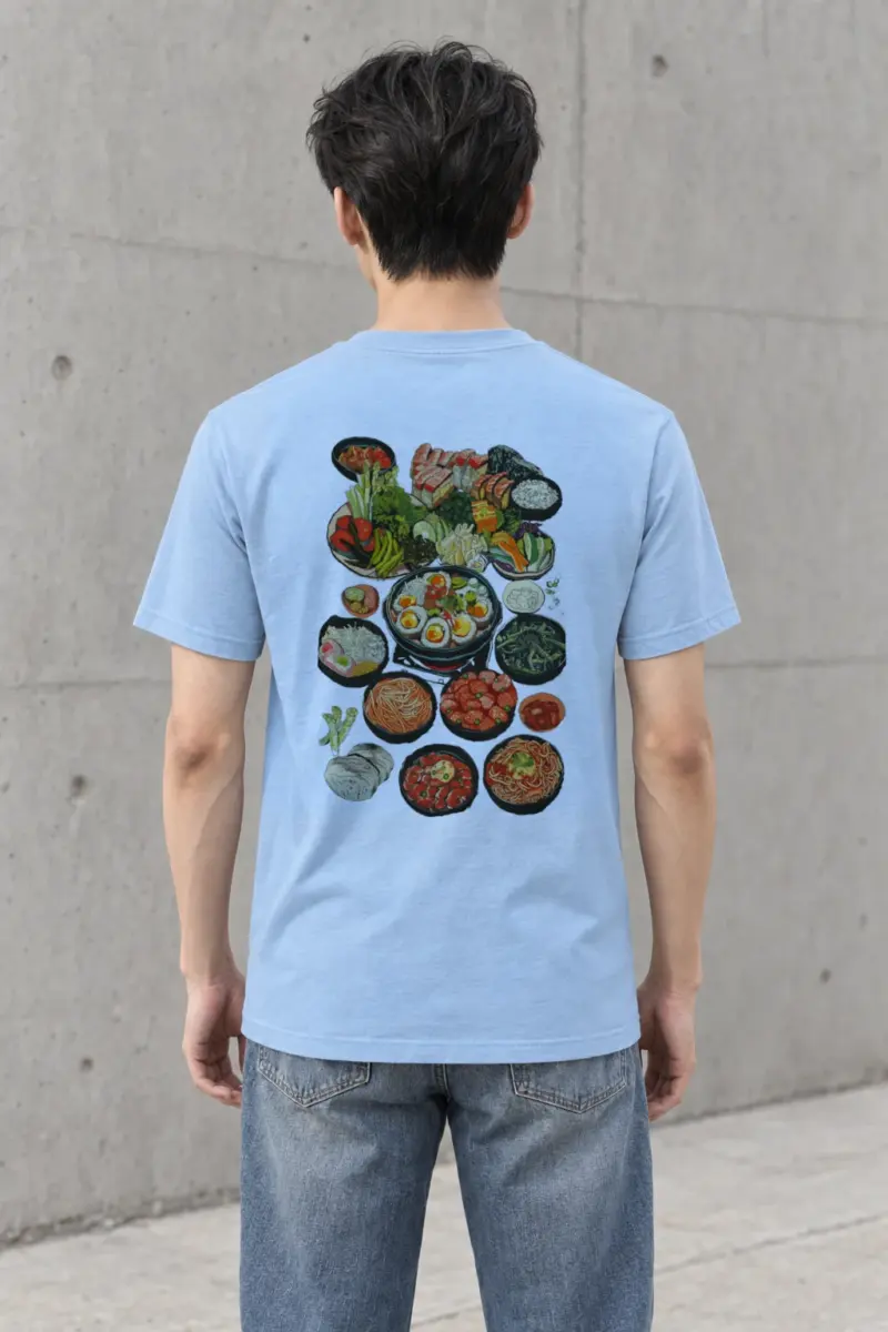 "Asian Food Spread" Heavyweight Unisex Crewneck T-shirt