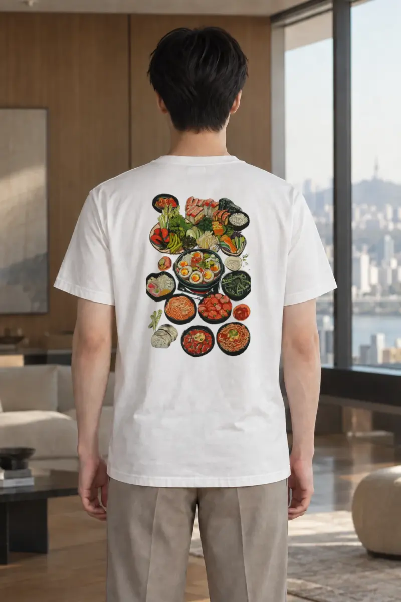 "Ramen Table Spread" Heavyweight Unisex Crewneck T-shirt | Gildan 5000