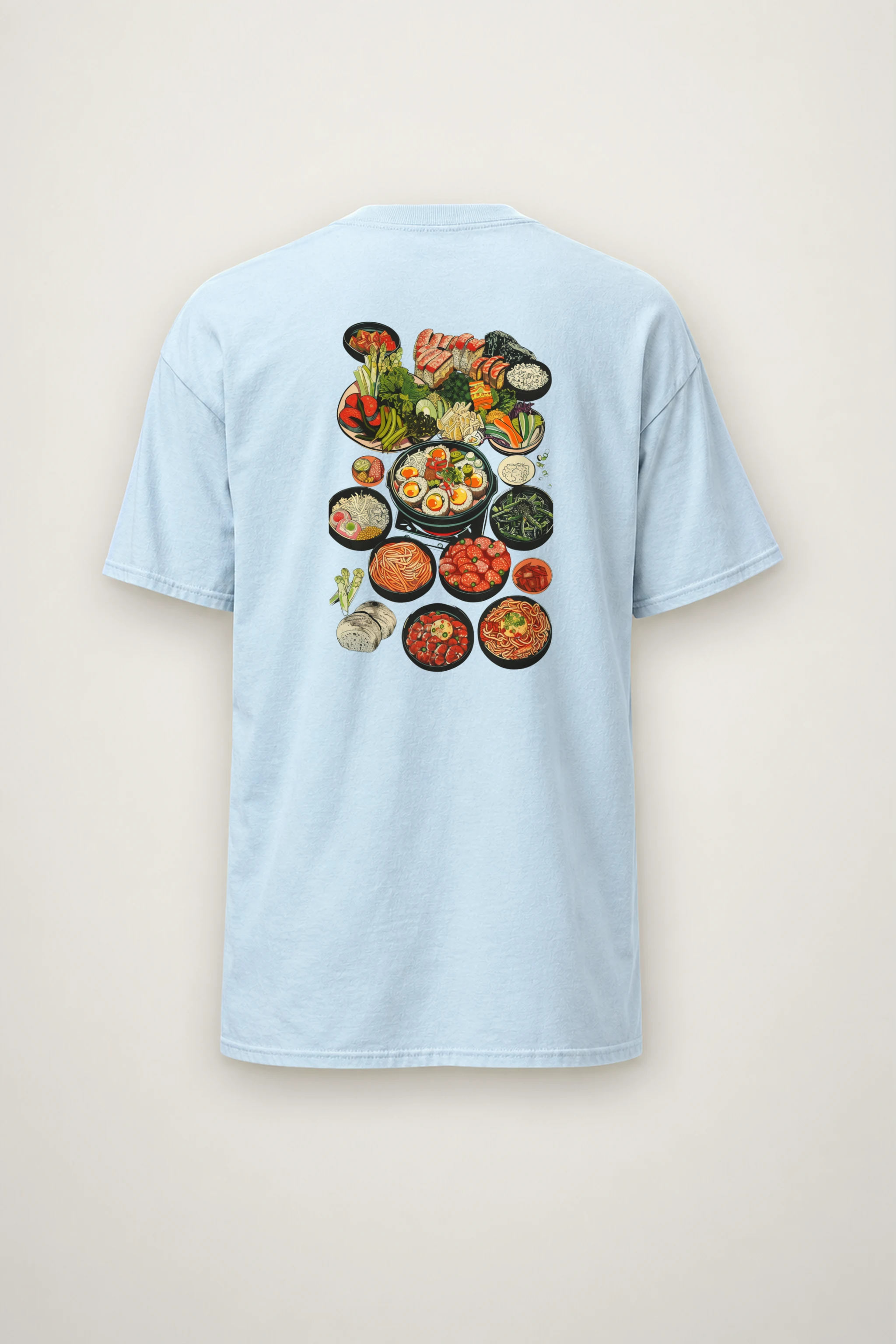 "Asian Food Spread" Heavyweight Unisex Crewneck T-shirt