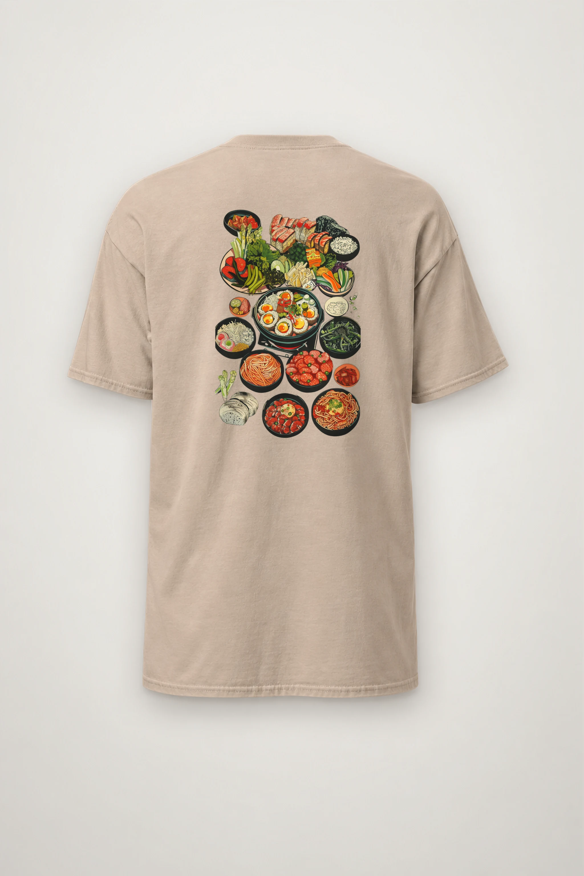 "Asian Food Spread" Heavyweight Unisex Crewneck T-shirt