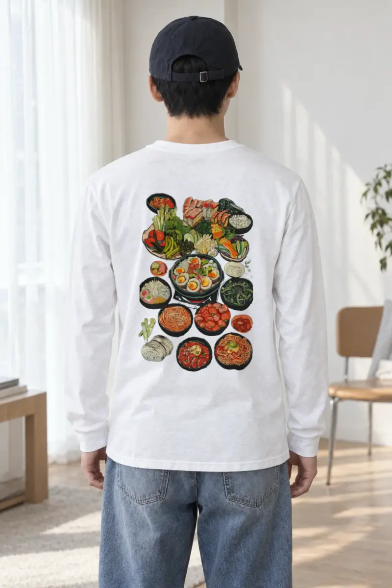 "Asian Food Spread" Unisex Longsleeve T-shirt