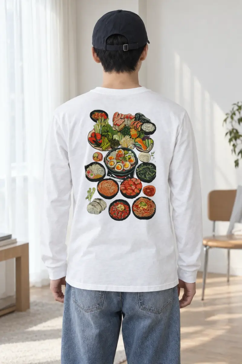 "Asian Food Spread" Unisex Longsleeve T-shirt