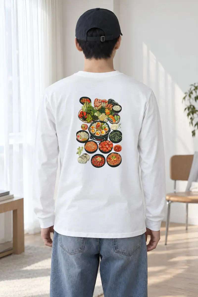 "Asian Food Spread" Unisex Longsleeve T-shirt