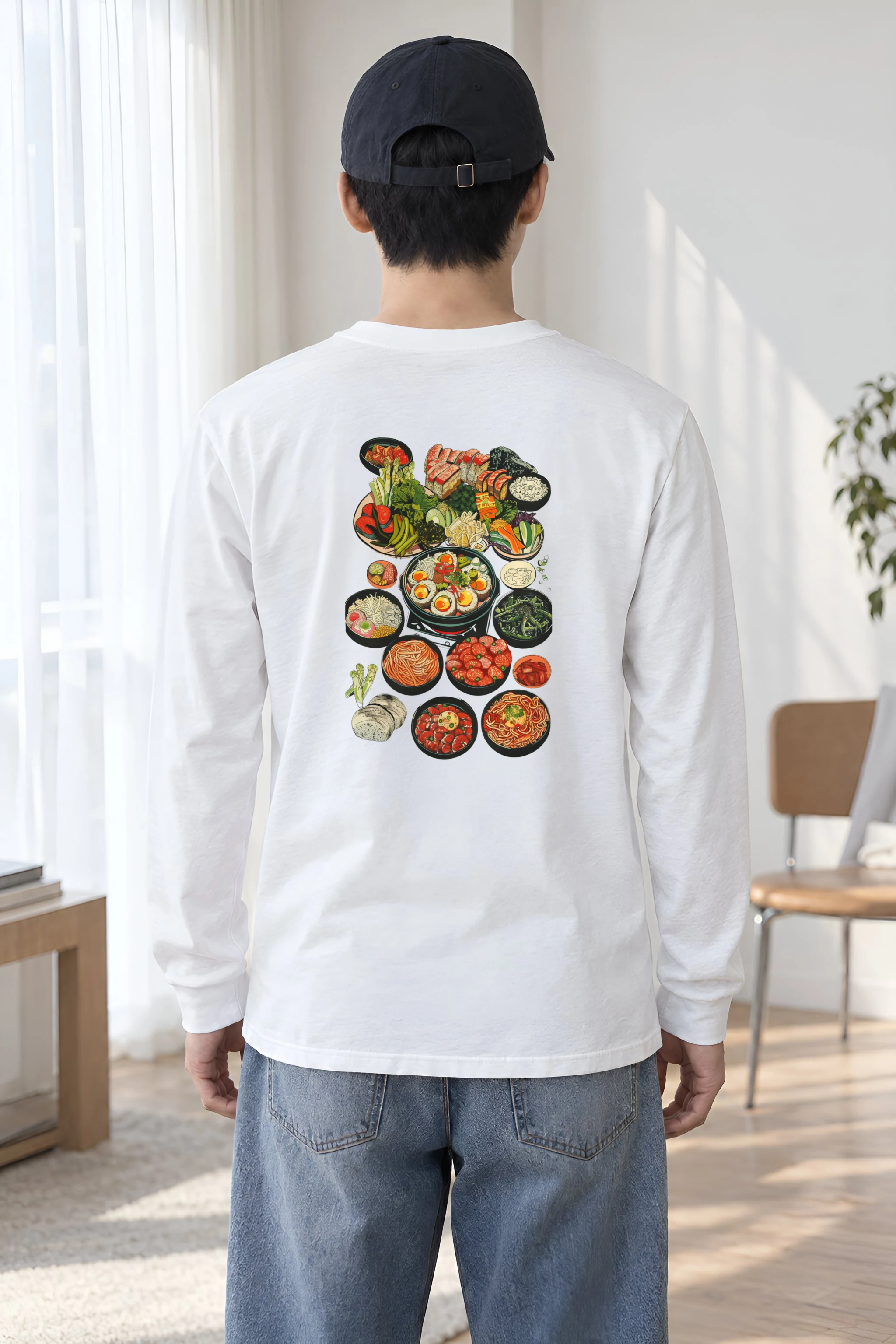 "Asian Food Spread" Unisex Longsleeve T-shirt